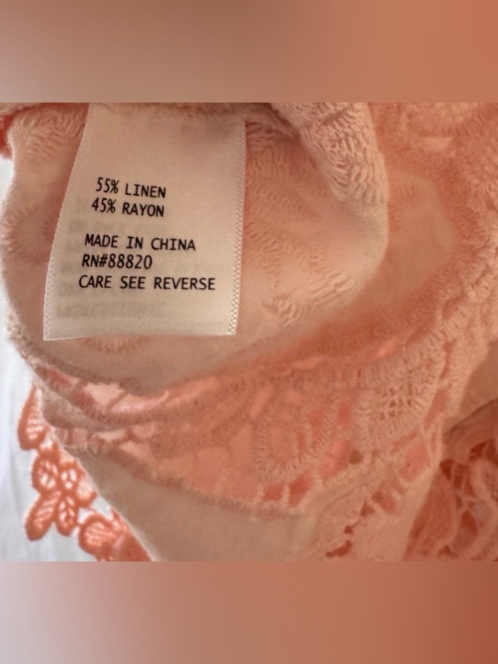 Cynthia Rowley 3X Blush Pink Lace Hem Blouse | Embroidered Boho Top - Picture 5 of 5
